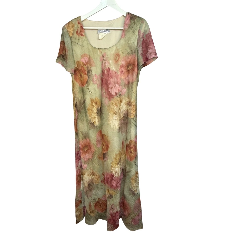 Vintage Dress Floral Fairy Grunge Cottage‎ Boho Romantic Ethereal Sheer Maxi 14